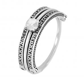 Кольцо- трансформер из черненого серебра Иордань с фианитом Б-КО-392 Все пройдет фото